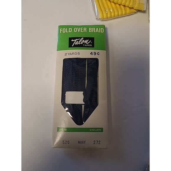 Lot of 7 NEW Vintage Wrights + 1 Talon Bias Tape Maxi Piping Blue White Yellow - Picture 3 of 10